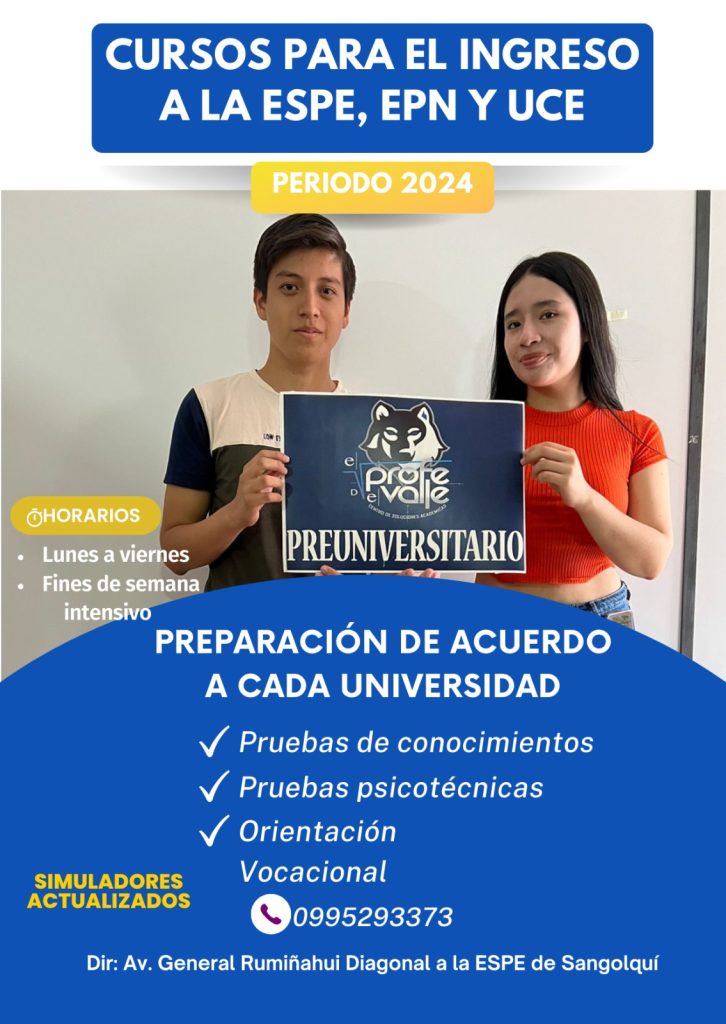 Cursos para ingreso a la ESPE, EPN, UCE Profe del Valle